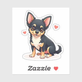 かわいいチワワの子犬（ちびキャラ風) シール