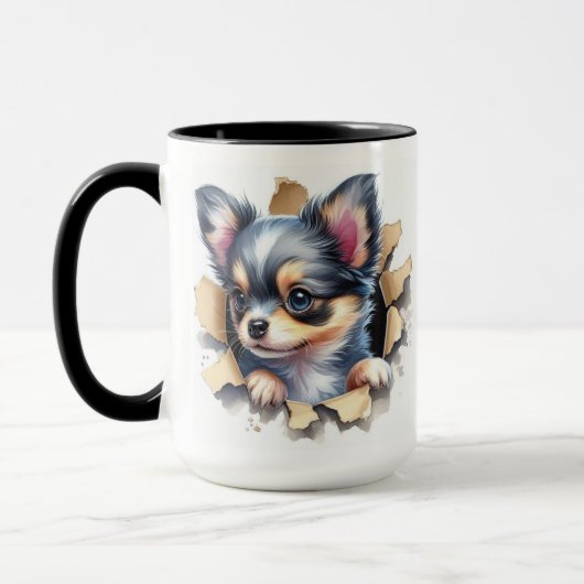 かわいいチワワの子犬 マグカップ (左)