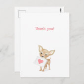 かわいいチワワの感謝を伝えるポストカード ポストカード (正面/裏面)