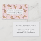 かわいいチワワの水彩画色彩の鮮やかなピンクのブラウン 名刺 (正面/裏面)