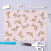 かわいいチワワの水彩画色彩の鮮やかなピンクのブラウン 薄葉紙 (クラフト)