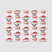 かわいいチワワの犬のクリスマスパターン 薄葉紙 (正面)