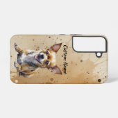 かわいいチワワの犬のペットのカスタム名 SAMSUNG GALAXYケース (裏面横)