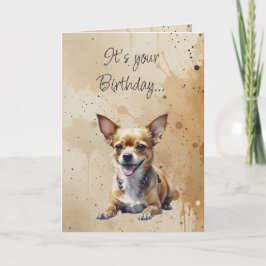 かわいいチワワの誕生日グッズ カード