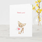 かわいいチワワサンキューカード カード (黄色い花)