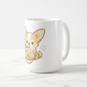 かわいいチワワラーメン日本犬 コーヒーマグカップ (正面右)