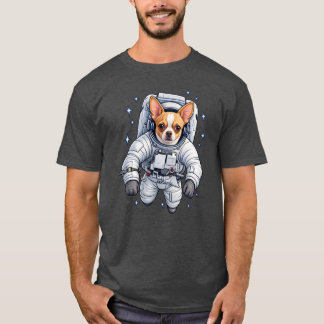 かわいいチワワ宇宙飛行士スペースメンズTシャツ Tシャツ