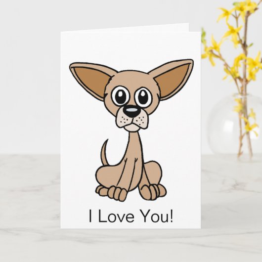 かわいいチワワ漫画1 カード (黄色い花)
