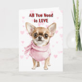 かわいいチワワ犬すべて必要なバレンタイン シーズンカード (正面)