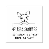 かわいいチワワ犬のアドレス セルフインキングスタンプ (デザイン)