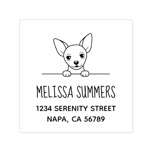 かわいいチワワ犬のアドレス セルフインキングスタンプ (デザイン)