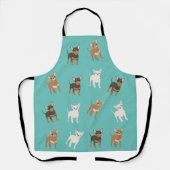 かわいいチワワ犬のパターン エプロン (正面)