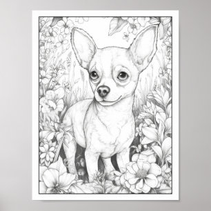 かわいいチワワ犬の着色ポスター ポスター