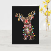 かわいいチワワ犬の面白いクリスマスホリデーギフト カード (黄色い花)