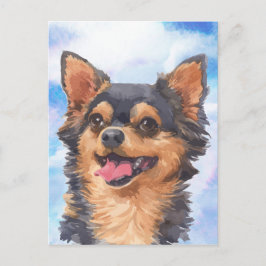 かわいいチワワ犬ペット水彩画 ポストカード