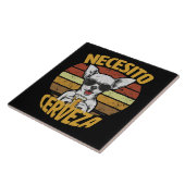 かわいいチワワ ビール が欲しい タイル (側面)