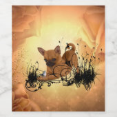 かわいいチワワ ワインラベル (シングルラベル)