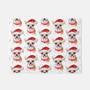かわいいチワワ 犬 クリスマスパターン ドアマット