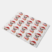 かわいいチワワ 犬 クリスマスパターン ドアマット (アングル)