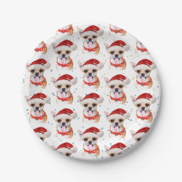 かわいいチワワ 犬 クリスマスパターン ペーパープレート