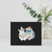 かわいいチンチラの水色 ポストカード (スタンド正面)