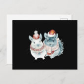 かわいいチンチラの水色 ポストカード (正面/裏面)