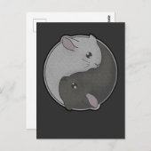 かわいいチンチラギフト陰陽齧歯動物ペット道教 ポストカード (正面/裏面)