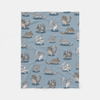 かわいいチンチラ フリースブランケット