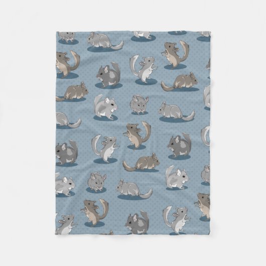 かわいいチンチラ フリースブランケット (正面)