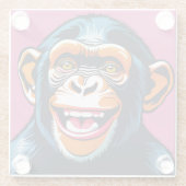 かわいいチンパンジーが笑う ガラスコースター (裏面)