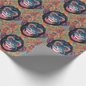 かわいいチンパンジーが笑う ラッピングペーパー (角)