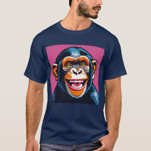 かわいいチンパンジーが笑う Tシャツ