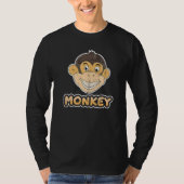 かわいいチンパンジーのサル動物 Tシャツ (正面)