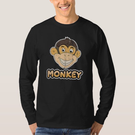 かわいいチンパンジーのサル動物 Tシャツ (正面)