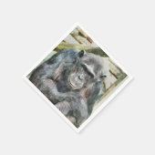 かわいいチンパンジー スタンダードカクテルナプキン (角)