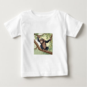 かわいいチンパンジー ベビーTシャツ