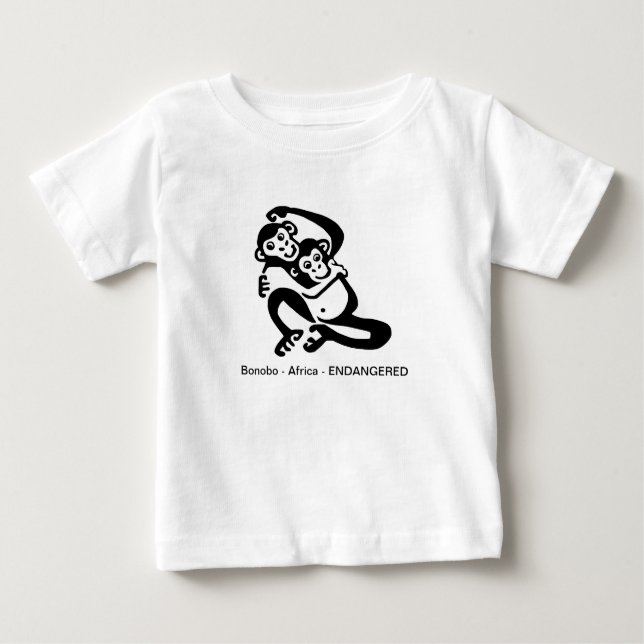 かわいいチンパンジー – BONOBO – 絶滅危惧動物 –  ベビーTシャツ (正面)