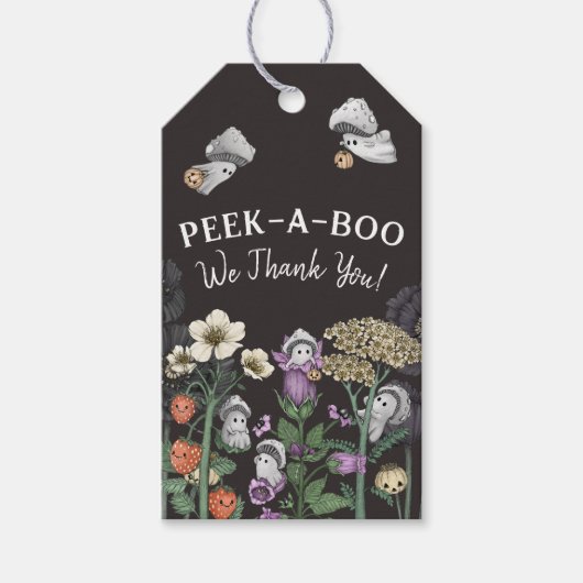 かわいいチークア・ブーのハロウィーンの赤ちゃんシャワー特典 ギフトタグ (正面)
