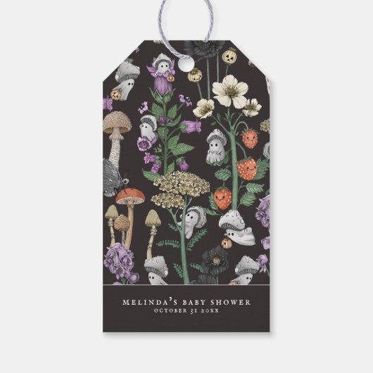 かわいいチークア・ブーのハロウィーンの赤ちゃんシャワー特典 ギフトタグ (裏面)