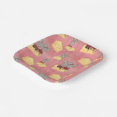 かわいいチーズのマウスファミリーパターン ペーパープレート (傾斜あり)