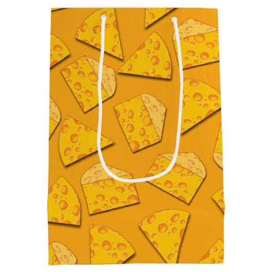 かわいいチーズウェッジキッズ1st誕生日パーティー ミディアムペーパーバッグ (裏面)