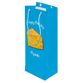 かわいいチーズウェッジキッズ1st誕生日パーティー ワインギフトバッグ (裏面アングル)