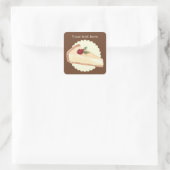 かわいいチーズケーキ愛好家を追加文字 スクエアシール (バッグ)