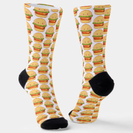かわいいチーズバーガー ソックス