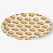 かわいいチーズバーガー ペーパープレート (アングル)