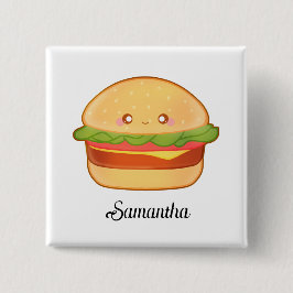 かわいいチーズバーガー 缶バッジ