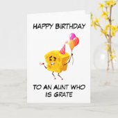 かわいいチーズパンおもしろい叔母誕生日カード カード (黄色い花)
