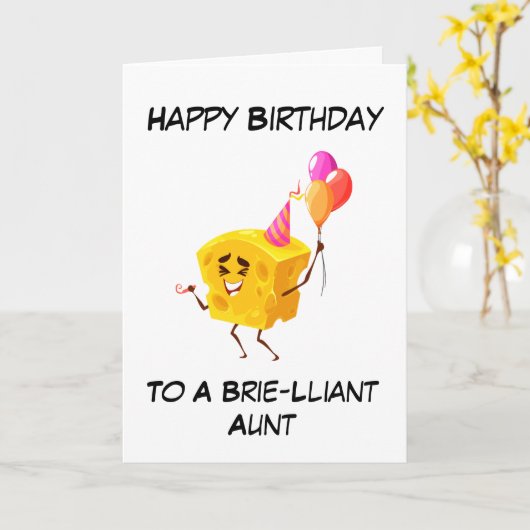 かわいいチーズパンおもしろい叔母誕生日カード カード (黄色い花)
