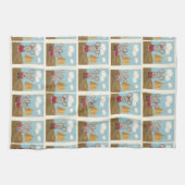 かわいいチーズマウスファミリー漫画ストリップ キッチンタオル (横)