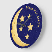 かわいいチーズムーン&スターズシナパーソナライズされたル ラージ壁時計 (傾斜)